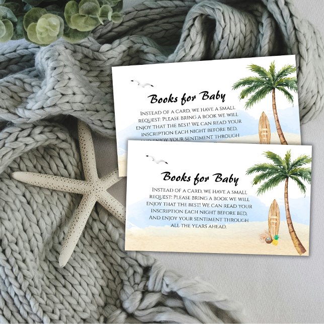Blue Sky Beach Surfing Books For Baby Shower Enclosure Card (Blue Sky Beach Surfing Books For Baby Shower Enclosure Card)