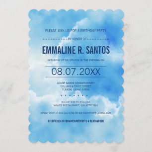 Blue Sky Birthday Party Invite