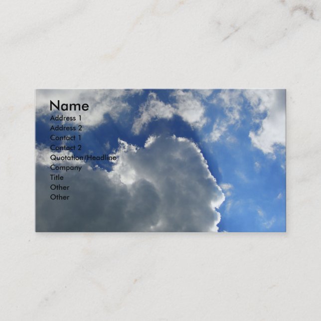 Blue Sky Business Card (Front)