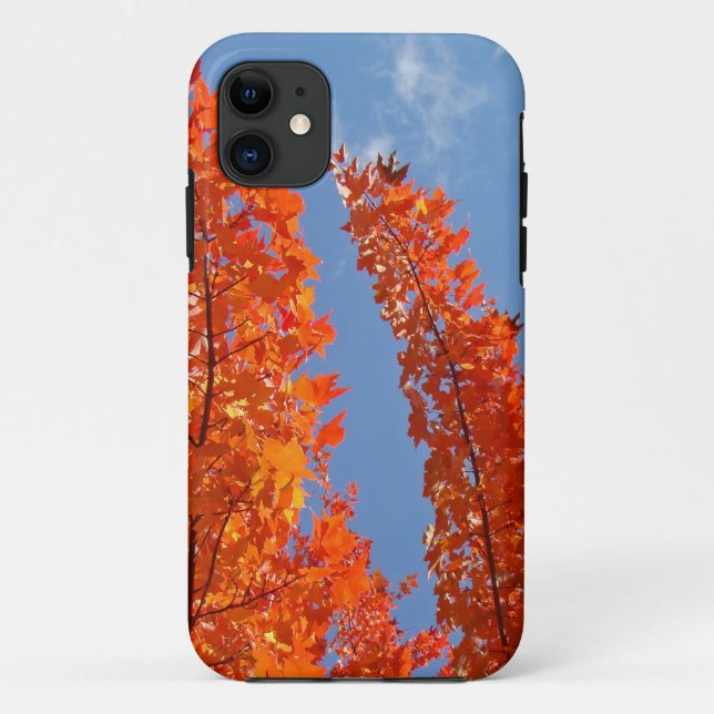 Blue Sky Cell Phone covers Orange Fall Leaves (Back)