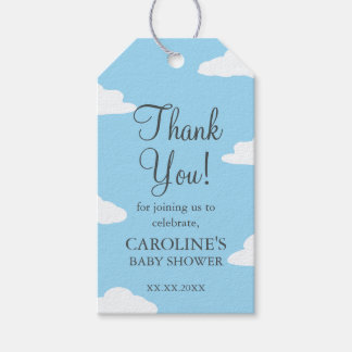 Blue Sky Clouds Baby Shower Invitation Thank You Gift Tags