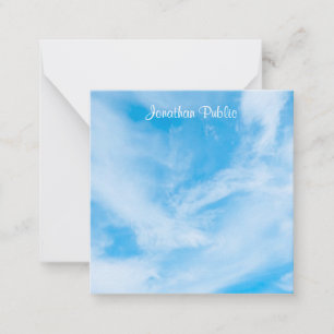 Blue Sky Clouds Calligraphy Script Text Template