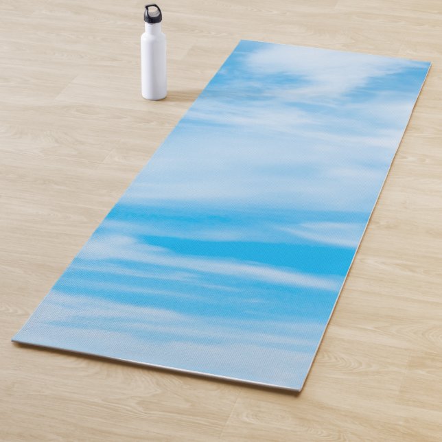 Blue Sky Clouds Design Template Elegant Fitness Yoga Mat (In Situ)