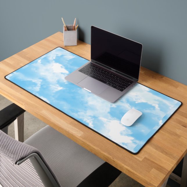 Blue Sky Clouds Desk Mat (Office 2)