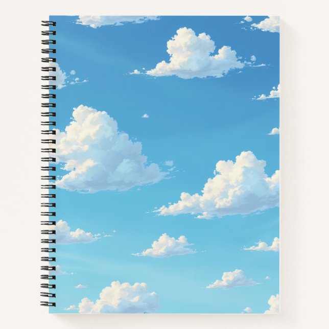 blue sky clouds notebook (Front)