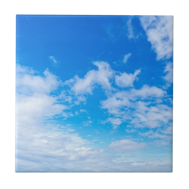 Blue Sky Clouds Pattern Gifts Tile (Front)