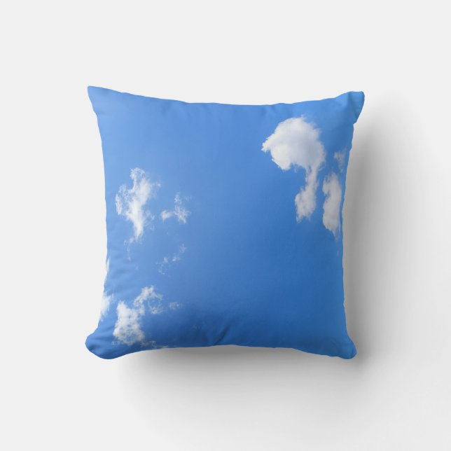 Blue Sky Clouds Photo Throw Pillow  (Front)