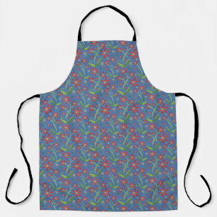Blue Sky Dancing Watercolor Daisies Apron