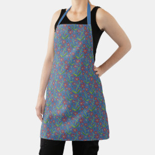 Blue Sky Dancing Watercolor Daisies Medium Apron