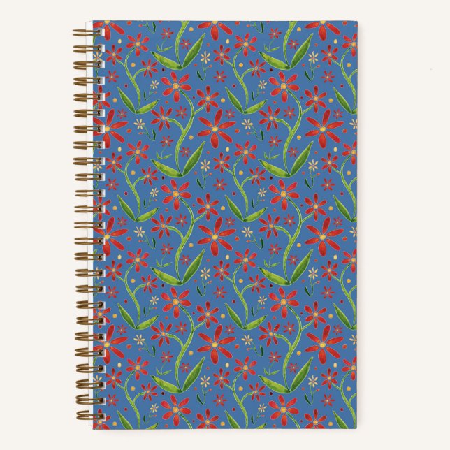 Blue Sky | Dancing Watercolor Daisies Notebook (Front)