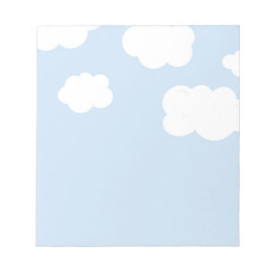 Blue Sky, Fluffy White Clouds, Notepad