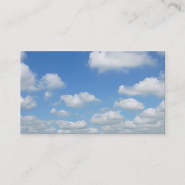 Blue Sky Fresh Air Clouds Business Card (Front)