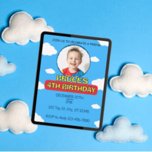 BLUE SKY FRIEND BIRTHDAY PARTY INVITATION
