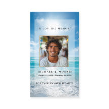 Blue Sky Funeral Prayer Card 