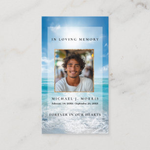 Blue Sky Funeral Prayer Card 