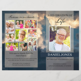 Blue Sky Funeral Program Template