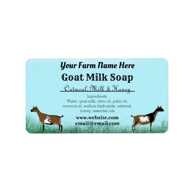 Blue Sky Goat Milk Soap Label - Nigerian Dwarf (Front)