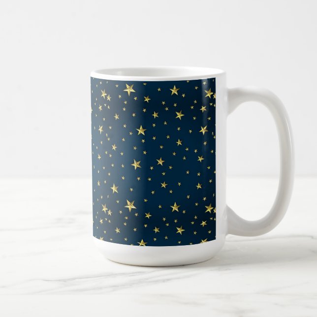 Blue Sky Golden Stars Coffee Mug (Right)