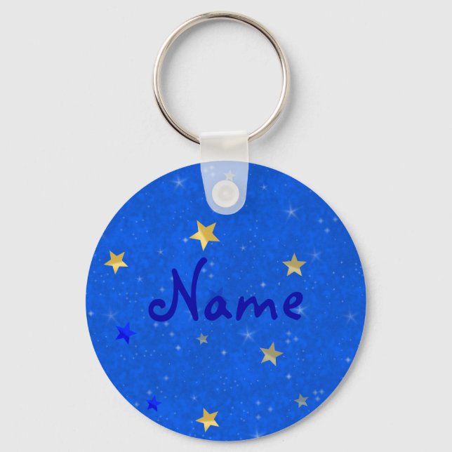 Blue Sky Golden Stars Key Ring (Front)