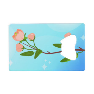 Blue sky gradient with blooming spring branch