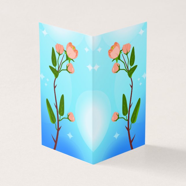 Blue sky gradient with blooming spring branch  (Outside)