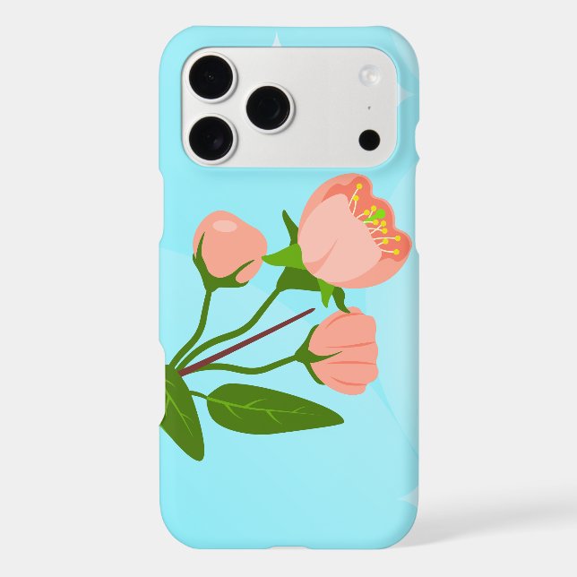 Blue sky gradient with blooming spring branch (Back)
