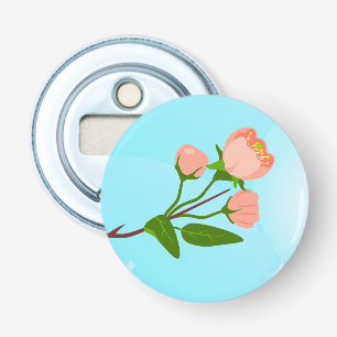Blue sky gradient with blooming spring branch bottle opener