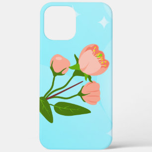 Blue sky gradient with blooming spring branch  iPhone 12 pro max case