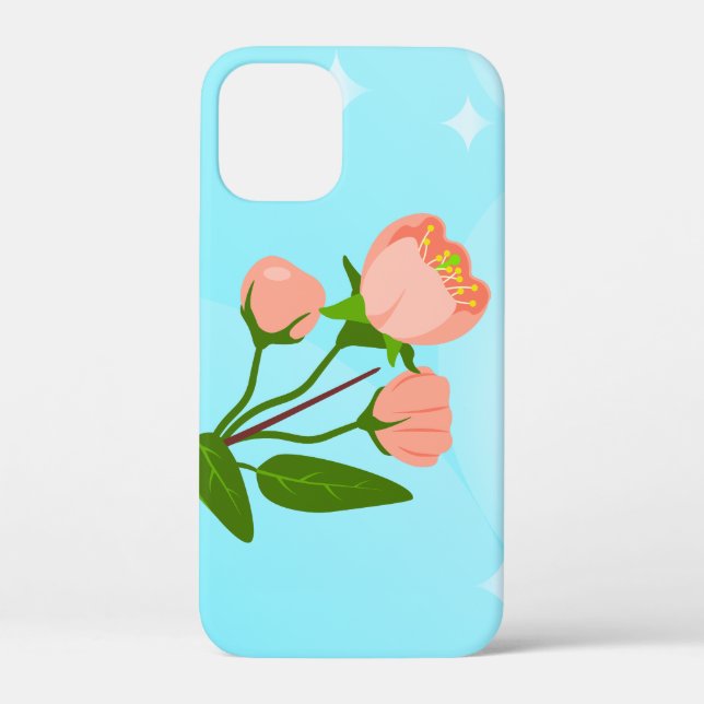 Blue sky gradient with blooming spring branch  Case-Mate iPhone case (Back)