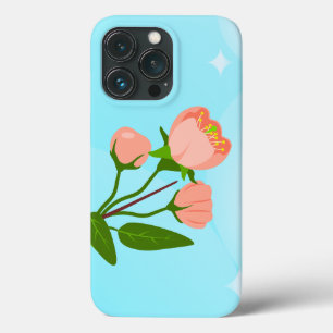 Blue sky gradient with blooming spring branch iPhone 13 pro case