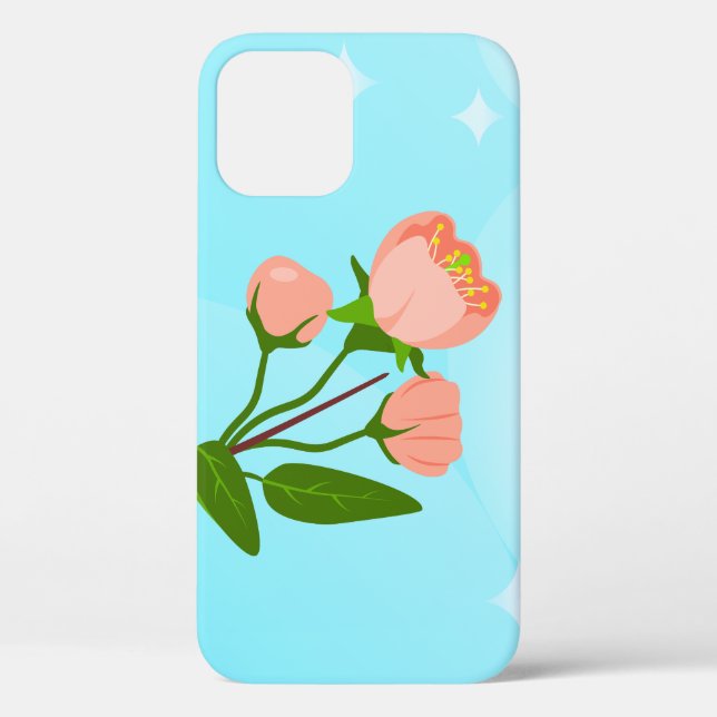 Blue sky gradient with blooming spring branch  Case-Mate iPhone case (Back)