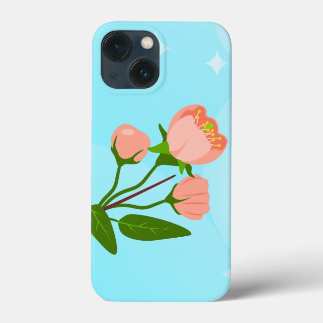 Blue sky gradient with blooming spring branch  Case-Mate iPhone case (Back)