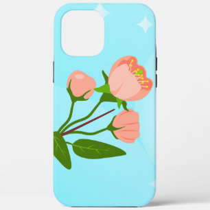 Blue sky gradient with blooming spring branch iPhone 12 pro max case