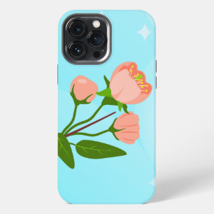 Blue sky gradient with blooming spring branch iPhone 13 pro max case
