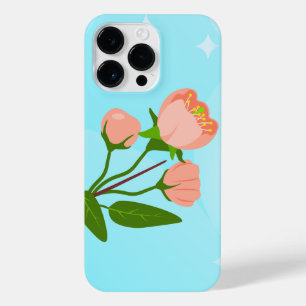 Blue sky gradient with blooming spring branch  iPhone 14 pro max case