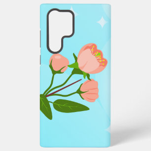 Blue sky gradient with blooming spring branch samsung galaxy case