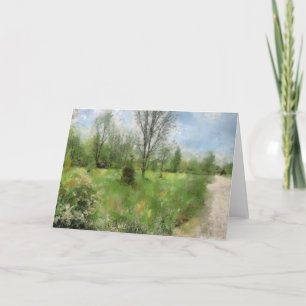 Blue Sky Green Grass Greeting Card