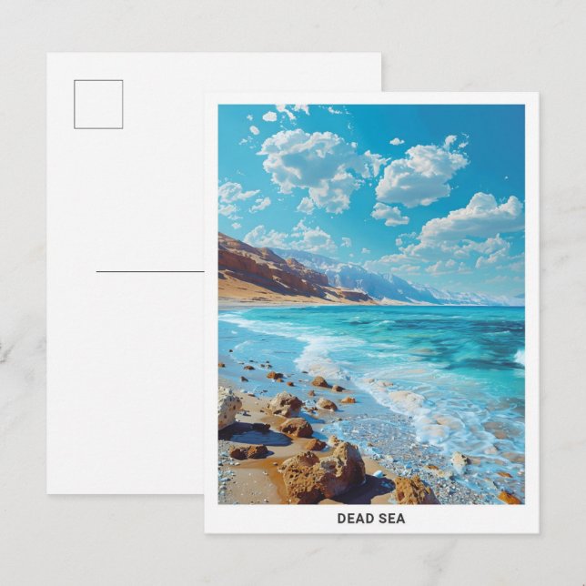 Blue Sky in Dead Sea Vintage Travel  Postcard (Front/Back)