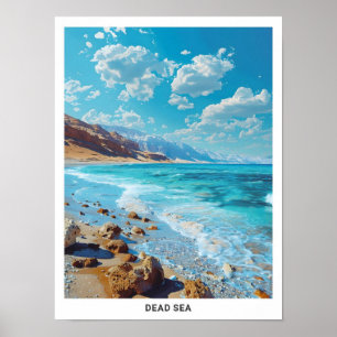 Blue Sky in Dead Sea Vintage Travel Poster