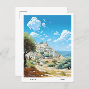 Blue Sky in Puglia Italy Vintage Travel  Postcard