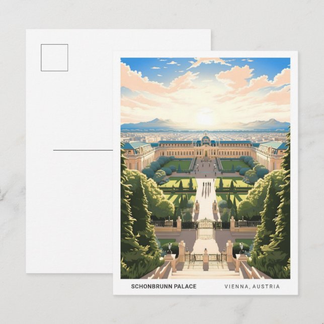 Blue Sky in Schonbrunn Palace Vienna Austria Postcard (Front/Back)
