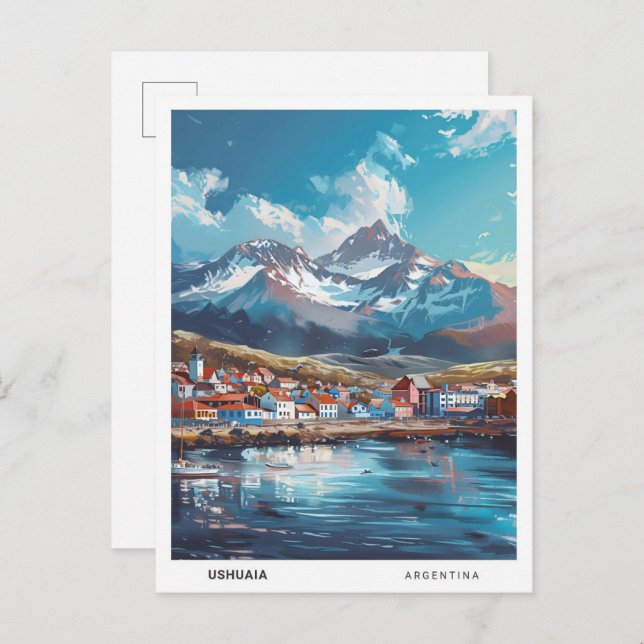 Blue Sky in Ushuaia Argentina Vintage Travel  Postcard (Front/Back)