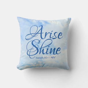 Blue Sky Inspirational Arise and Shine Bible Verse Cushion