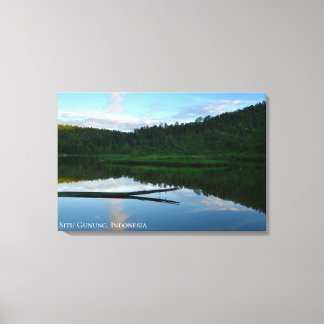 Blue Sky Lake Forest Reflection Indonesia Scenery Canvas Print