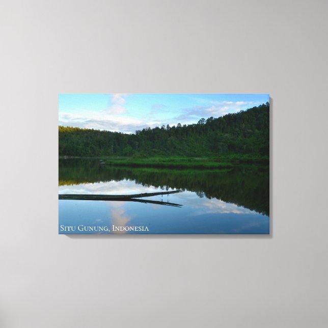 Blue Sky Lake Forest Reflection Indonesia Scenery Canvas Print (Front)