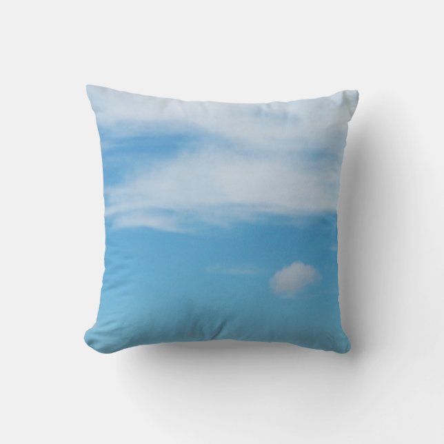 Blue Sky Light Fluffy Clouds Photographic Beach Cushion (Front)