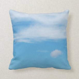 Blue Sky Light Fluffy Clouds Photographic Beach Cushion