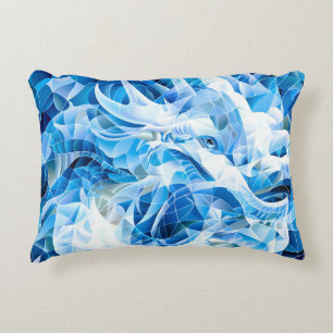 Blue Sky Mosaic Dragon Decorative Cushion