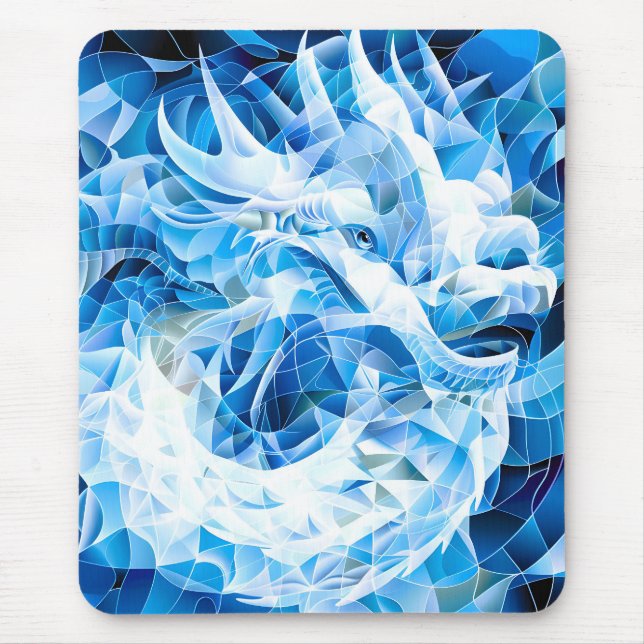 Blue Sky Mosaic Dragon  Mouse Pad (Front)