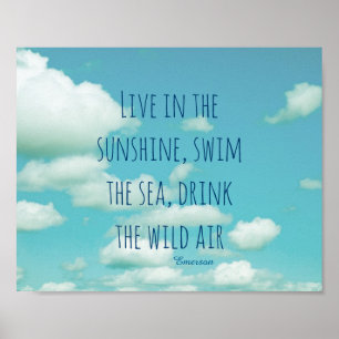 blue sky nature photo poster with Emerson quote